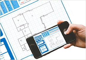 方眼紙に間取りを記入し、スマホで撮影