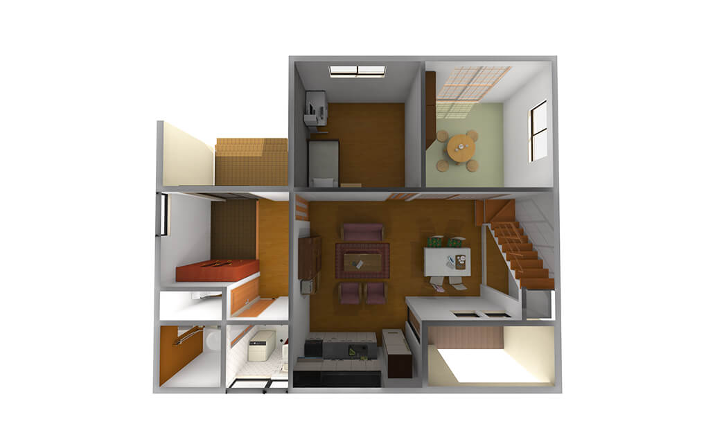 鳥瞰パース（リフォーム前）