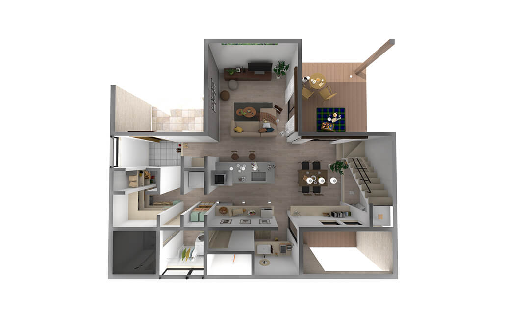 鳥瞰パース（リフォーム後）