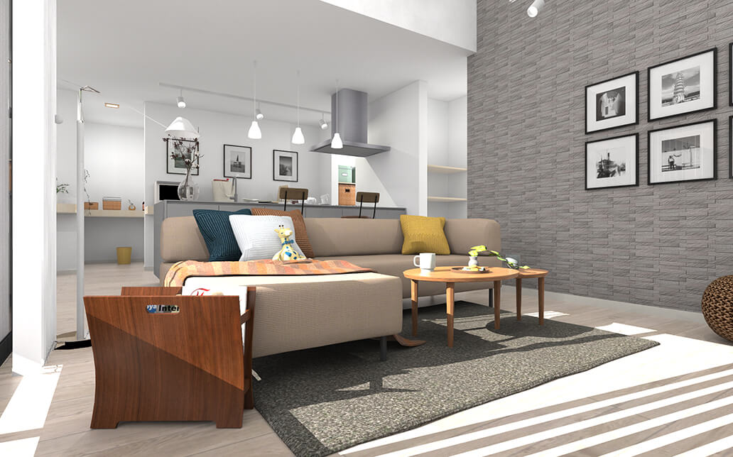 内観パース_日当たりシミュレーション_日中