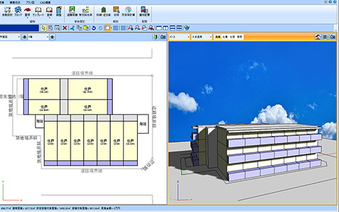 自動設計例-L字中廊下