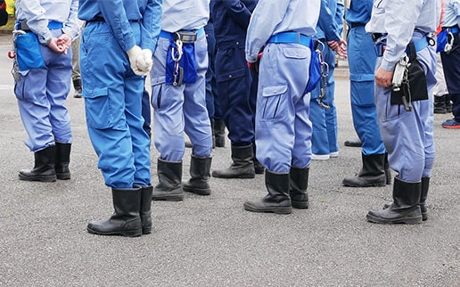 建設現場の朝礼